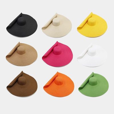 Stampa su tela di seta Cappottole di paglia per donne pieghevoli per l'estate casual