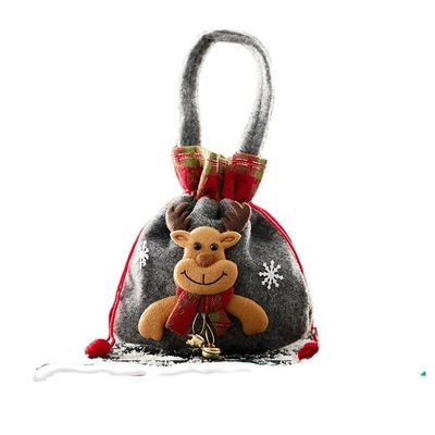 Borsa per bambole da uomo delle nevi in 3D con maniglia di Babbo Natale OEM/ODM Acceptabile Borsa per caramelle natalizie