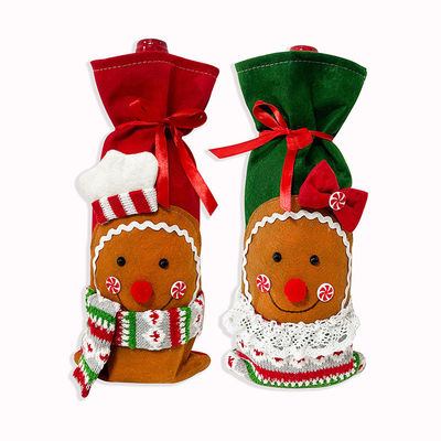 Copertina di bottiglia di vino di Natale Borsa uomo di neve Babbo Natale Copertina di bottiglia di champagne Manica Buon Anno di Natale Decorazioni da tavolo