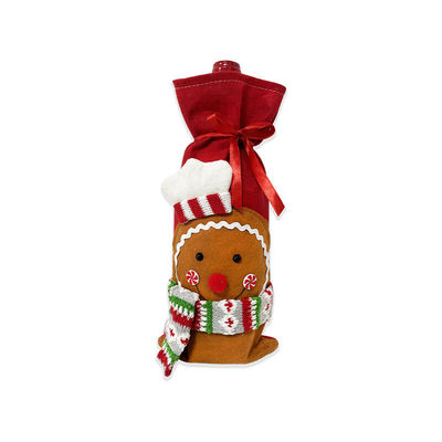 Copertina di bottiglia di vino di Natale Borsa uomo di neve Babbo Natale Copertina di bottiglia di champagne Manica Buon Anno di Natale Decorazioni da tavolo