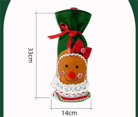 Copertina di bottiglia di vino di Natale Borsa uomo di neve Babbo Natale Copertina di bottiglia di champagne Manica Buon Anno di Natale Decorazioni da tavolo