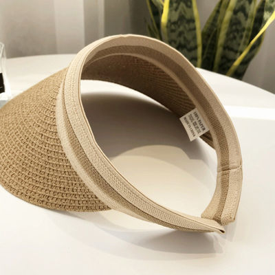 Cappello per visori di svago Sun Beach in design coreano tessuto di paglia per attività estive all'aperto