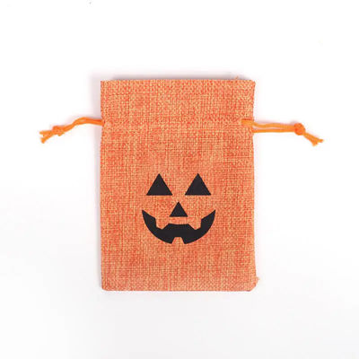 Acquisti Borsa regalo di zucca 9*12cm Festival d'arancia Halloween Stringa di tiro Materiale di grembiule