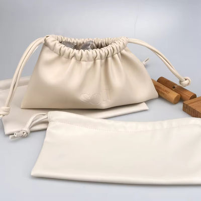 Colore personalizzato Lady di lusso PU cuoio pullstring sacchetto cosmetico con logo personalizzato