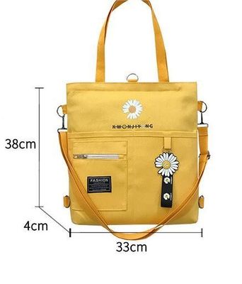 Canvas Sturro Modello Indossabile Spalla Giallo Customized Logo Stampato Borsa Tote