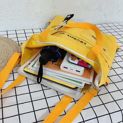 Canvas Sturro Modello Indossabile Spalla Giallo Customized Logo Stampato Borsa Tote