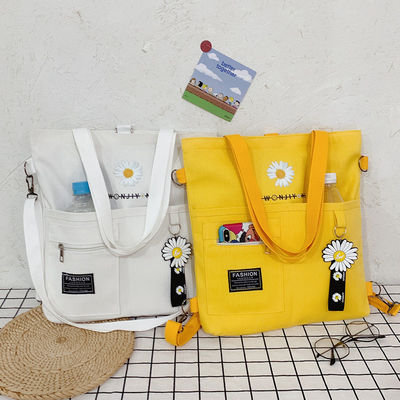 Canvas Sturro Modello Indossabile Spalla Giallo Customized Logo Stampato Borsa Tote