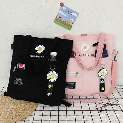 Canvas Sturro Modello Indossabile Spalla Giallo Customized Logo Stampato Borsa Tote