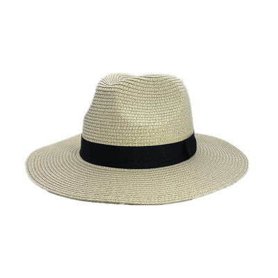 Cappello da spiaggia di protezione solare Panama Materiale di paglia Dimensioni per adulti 56-58cm Ideale per uomini e donne