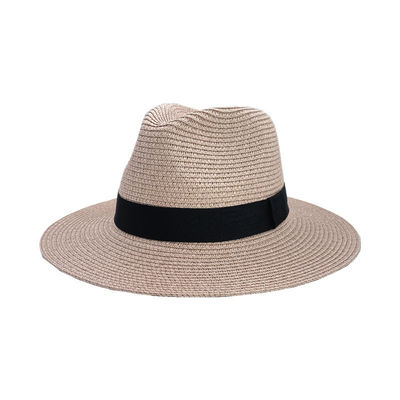 Cappello da spiaggia di protezione solare Panama Materiale di paglia Dimensioni per adulti 56-58cm Ideale per uomini e donne