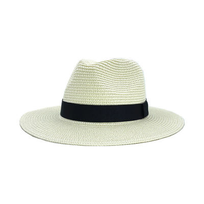 Cappello da spiaggia di protezione solare Panama Materiale di paglia Dimensioni per adulti 56-58cm Ideale per uomini e donne