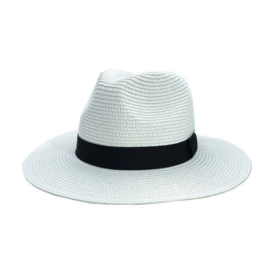 Cappello da spiaggia di protezione solare Panama Materiale di paglia Dimensioni per adulti 56-58cm Ideale per uomini e donne