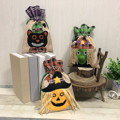 Sacchetto per dolci di Halloween a colori personalizzati con corda di tiro Sacchetto regalo creativo non tessuto