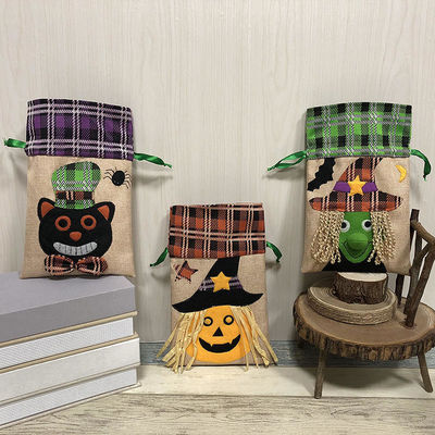 Sacchetto per dolci di Halloween a colori personalizzati con corda di tiro Sacchetto regalo creativo non tessuto
