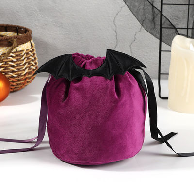 OEM/ODM Acceptabile sacchetto per pipistrelli di Halloween con decorazione di sacchetto con stringhe e regalo di caramelle arancioni