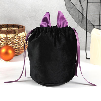 OEM/ODM Acceptabile sacchetto per pipistrelli di Halloween con decorazione di sacchetto con stringhe e regalo di caramelle arancioni