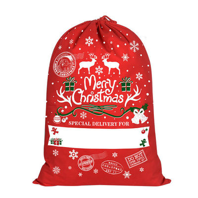 2023 Drawstring 50x70 Soft Kids Red Santa Sack con corda Tutte le stagioni OEM/ODM Accettabile
