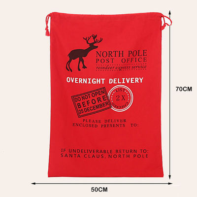 2023 Drawstring 50x70 Soft Kids Red Santa Sack con corda Tutte le stagioni OEM/ODM Accettabile