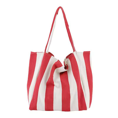 Borsa di tela di cotone a colori personalizzati per lo shopping OEM/ODM Acceptabile Borsa Tote a righe