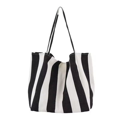 Borsa di tela di cotone a colori personalizzati per lo shopping OEM/ODM Acceptabile Borsa Tote a righe