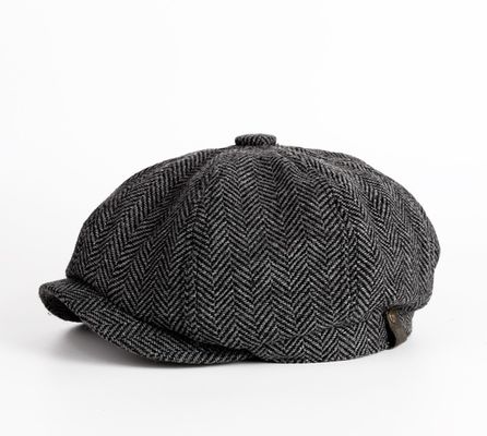 Cappello da uomo di primavera e autunno berretto di lana colorato con disegno ottagonale retrò inglese