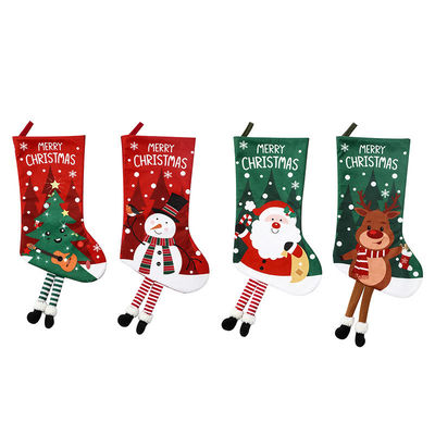 Tipo di chiusura aperta Decorazione calze di Natale Borsa regalo uomo di neve per appendente camino