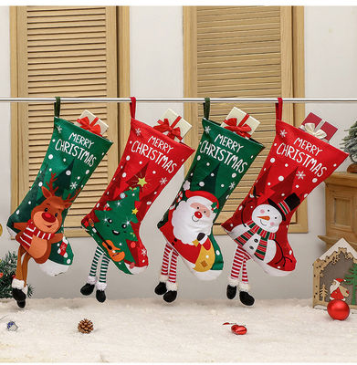 Tipo di chiusura aperta Decorazione calze di Natale Borsa regalo uomo di neve per appendente camino