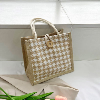 Eco-friendly Canvas Clutch Style Low Moq Riciclabile Plain Hessian Gift Mini Jute Bags