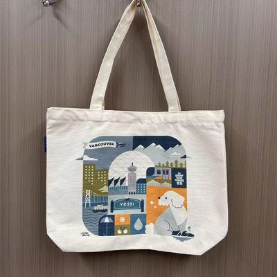 Nuovo stile di moda Custom stampato logo design borsa di cotone con cerniera e tela