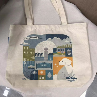 Nuovo stile di moda Custom stampato logo design borsa di cotone con cerniera e tela