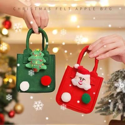 Borsa di feltro colorata di colore rosso Logo personalizzato Borsa regalo di Natale accettata per lo stile Ins