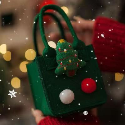 Borsa di feltro colorata di colore rosso Logo personalizzato Borsa regalo di Natale accettata per lo stile Ins