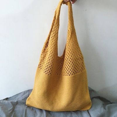 Borsa da spalla da viaggio e uscita per donne in tessuto a maglia di colore personalizzato