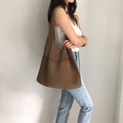 Borsa da spalla da viaggio e uscita per donne in tessuto a maglia di colore personalizzato