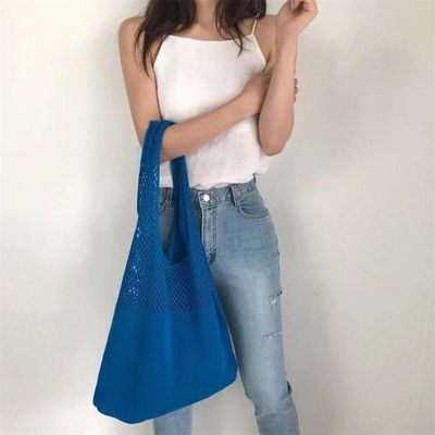 Borsa da spalla da viaggio e uscita per donne in tessuto a maglia di colore personalizzato