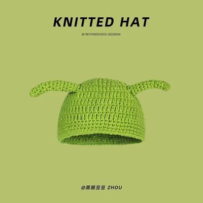 Cappello unisex per adulti festa Balaclava mostro Shrek lana invernale a maglia verde divertente cappello Skullies cappello per artigianale
