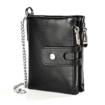 Portafogli in pelle di mucca mini in pelle vera con blocco RFID e personalizzazione per uomini di lusso