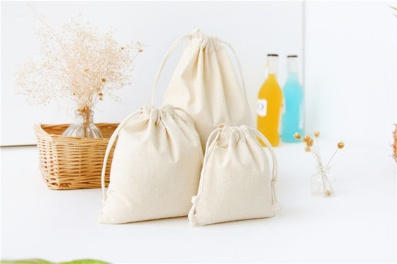OEM/ODM Accettato Logo personalizzato Borsa a corda stampata di cotone di lino per regalo eco-friendly