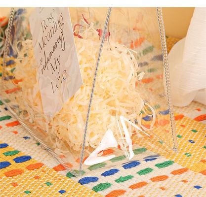 Borsa da spiaggia trasparente in PVC con maniglia in pelle