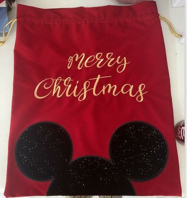 Sacchetto di Natale gigante di velluto rosso a corda di Natale sacchetto di Natale con logo personalizzato