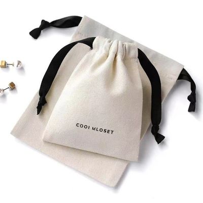Eco-Friendly Round Bottom Cotton Fabric Drawstring Candle Bag per imballaggio di gioielli