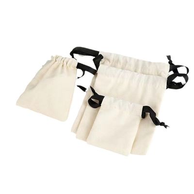 Eco-Friendly Round Bottom Cotton Fabric Drawstring Candle Bag per imballaggio di gioielli