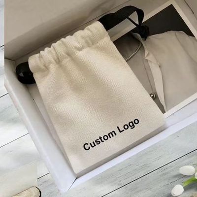 Eco-Friendly Round Bottom Cotton Fabric Drawstring Candle Bag per imballaggio di gioielli