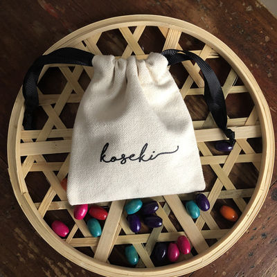 Eco-Friendly Round Bottom Cotton Fabric Drawstring Candle Bag per imballaggio di gioielli