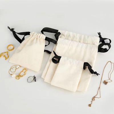 Eco-Friendly Round Bottom Cotton Fabric Drawstring Candle Bag per imballaggio di gioielli