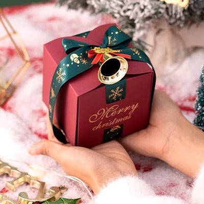 Borsa di Tote personalizzata Scatola regalo di carta di Natale con materiali riciclati