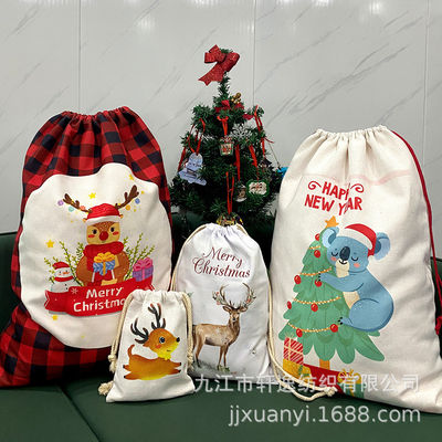 Nuovissima moda 2024 Borsa regalo di Natale Sacks di Babbo Natale Borsa a corda colore personalizzato
