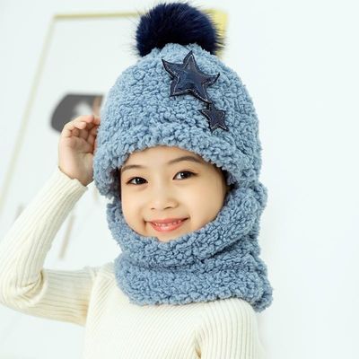 Scena applicabile Autunno e inverno Bambini carini cartoni animati Sciarpa cappello per escursioni in famiglia