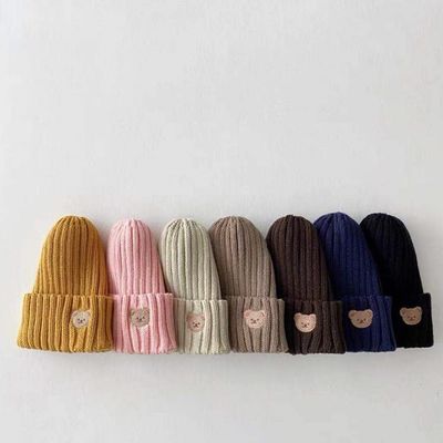 Cappelli a maglia per bambini, autunno-inverno, bambini, cappelli a maglia a colori solidi, ragazze, ragazzi, cappelli da 10x9,5 cm