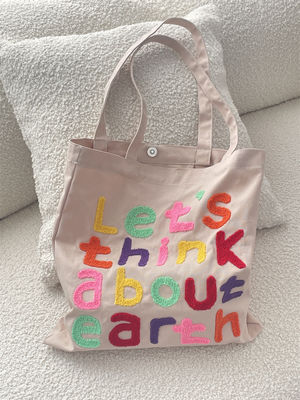 Logo personalizzato Accepted Struss Pattern Cotton Tote Bags per lo shopping eco-friendly